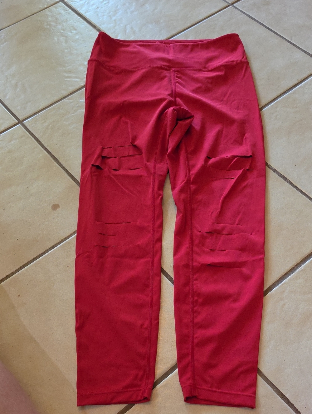 Zyia Red Slashed Leggings